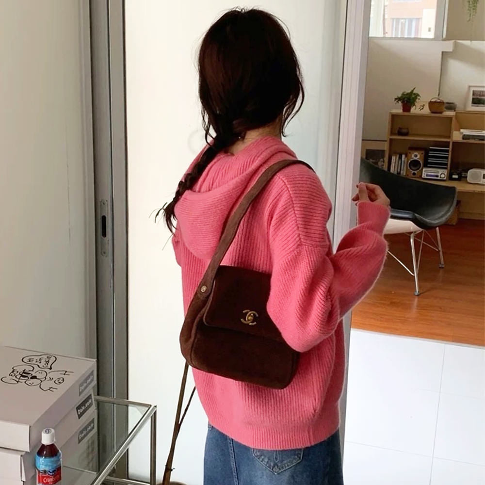 PINK KNIT HOODIE PROBLEM CHILD KNIT CARDIGAN