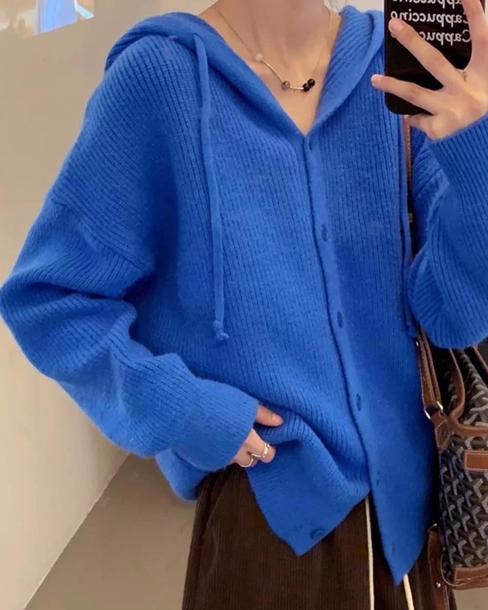 PINK KNIT HOODIE PROBLEM CHILD KNIT CARDIGAN