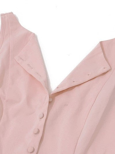 PINK OFF-THE-SHOULDER DRESS WITH SWEETHEART CORSET DETAIL