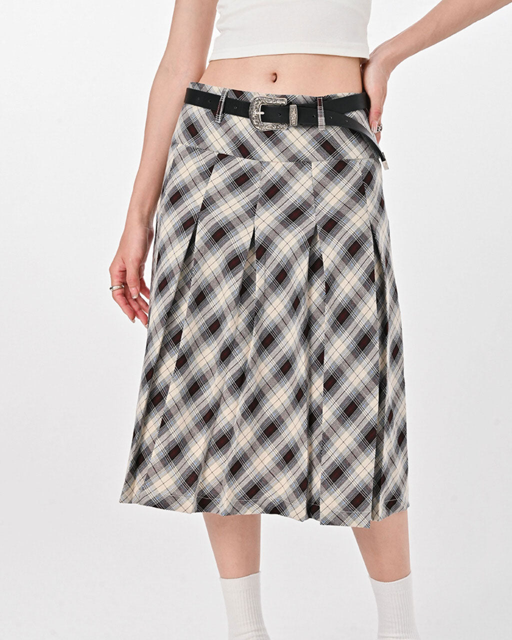 PINK PLAID KILT SKIRT PLEATED MINI KILT