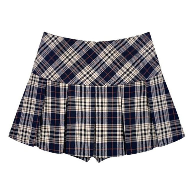 PINK PLAID MINI SKIRT CLASSIC DESIGN SCHOOL CRUSH PLEATED