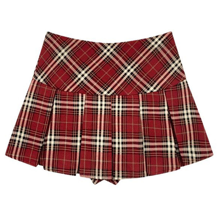 PINK PLAID MINI SKIRT CLASSIC DESIGN SCHOOL CRUSH PLEATED