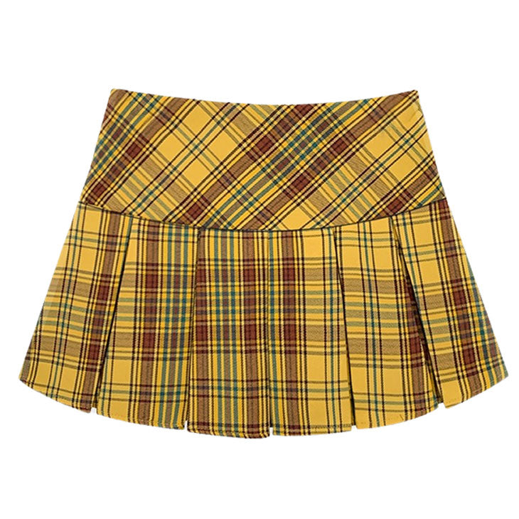 PINK PLAID MINI SKIRT CLASSIC DESIGN SCHOOL CRUSH PLEATED