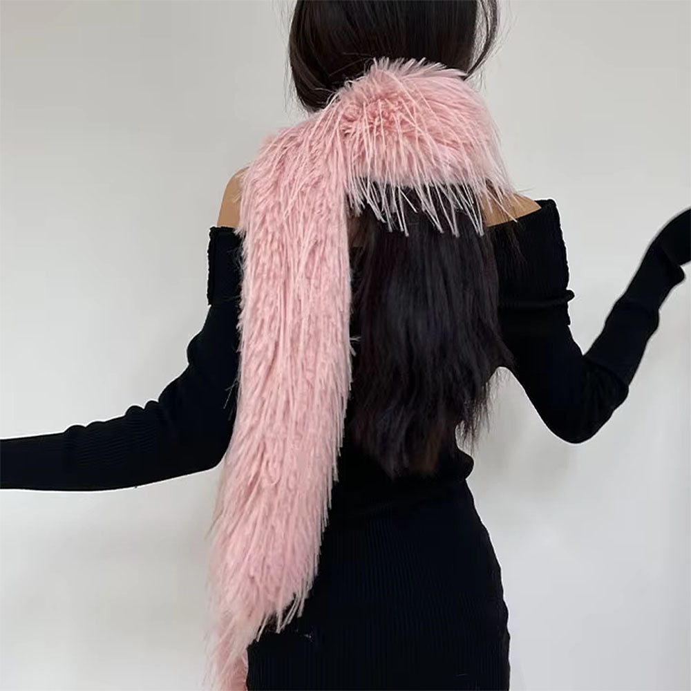 PINK PLUSH FAUX FUR THROW BOA