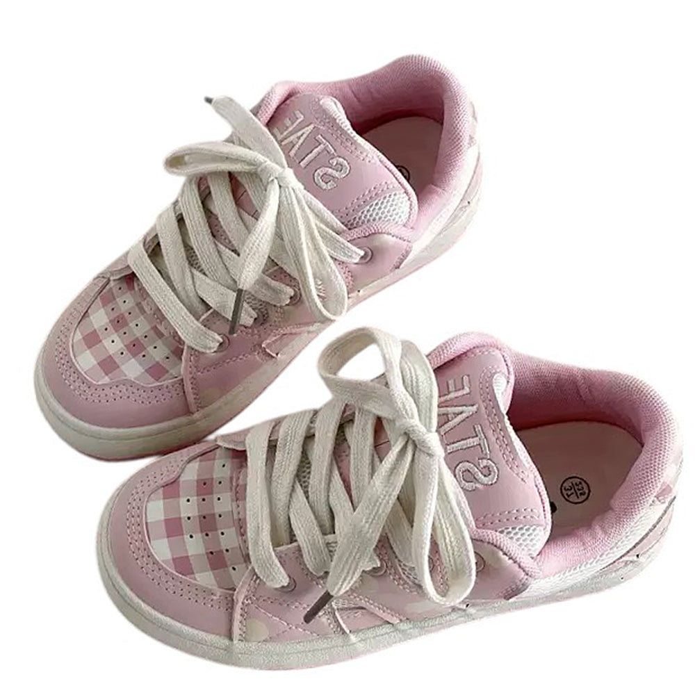 PINK POLKA DOT VEGAN LEATHER SNEAKER BOOGZEL CLOTHING
