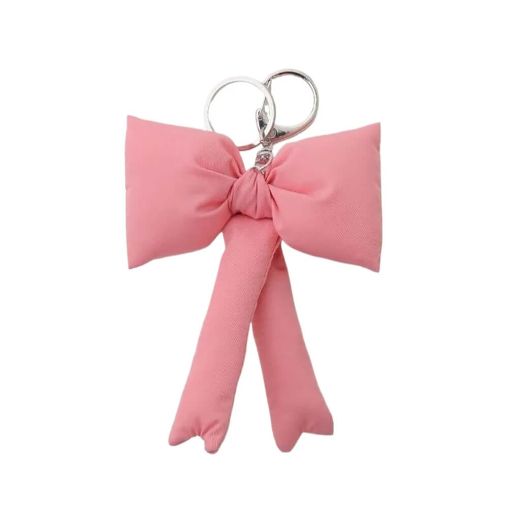 PINK PUFFY BOW KEYCHAIN ZINC ALLOY