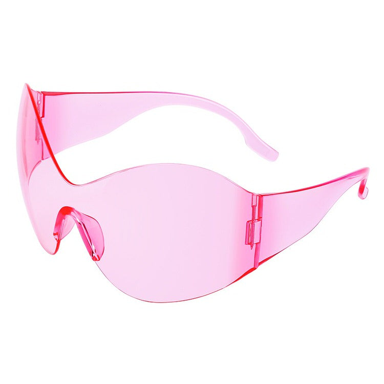 PINK SAFETY GLASSES WITH OVERSIZED SUNGLASSES DESIGN