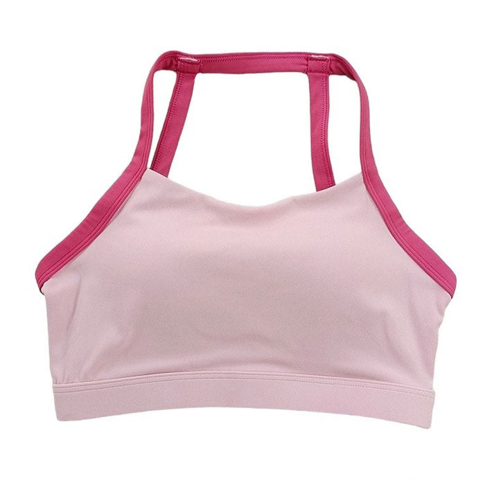 PINK SPORTS BRA WITH MAGENTA TRIM FOR ACTIVE WEAR