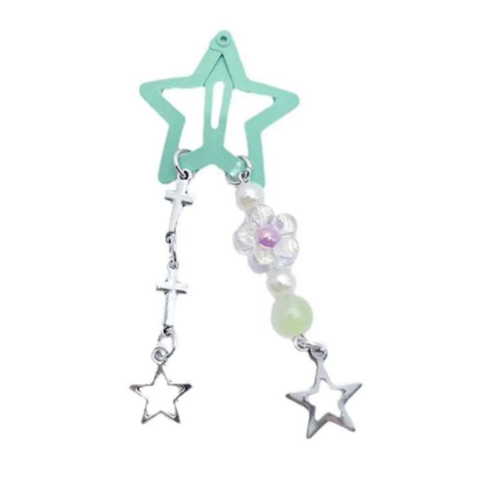 PINK STAR HAIR CLIP WITH DANGLING CHARMS FOR STARGIRL AESTHETIC HAIR