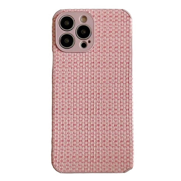 PINK WOVEN PHONE CASE FOR BARBIECORE TWEED IPHONE STYLES