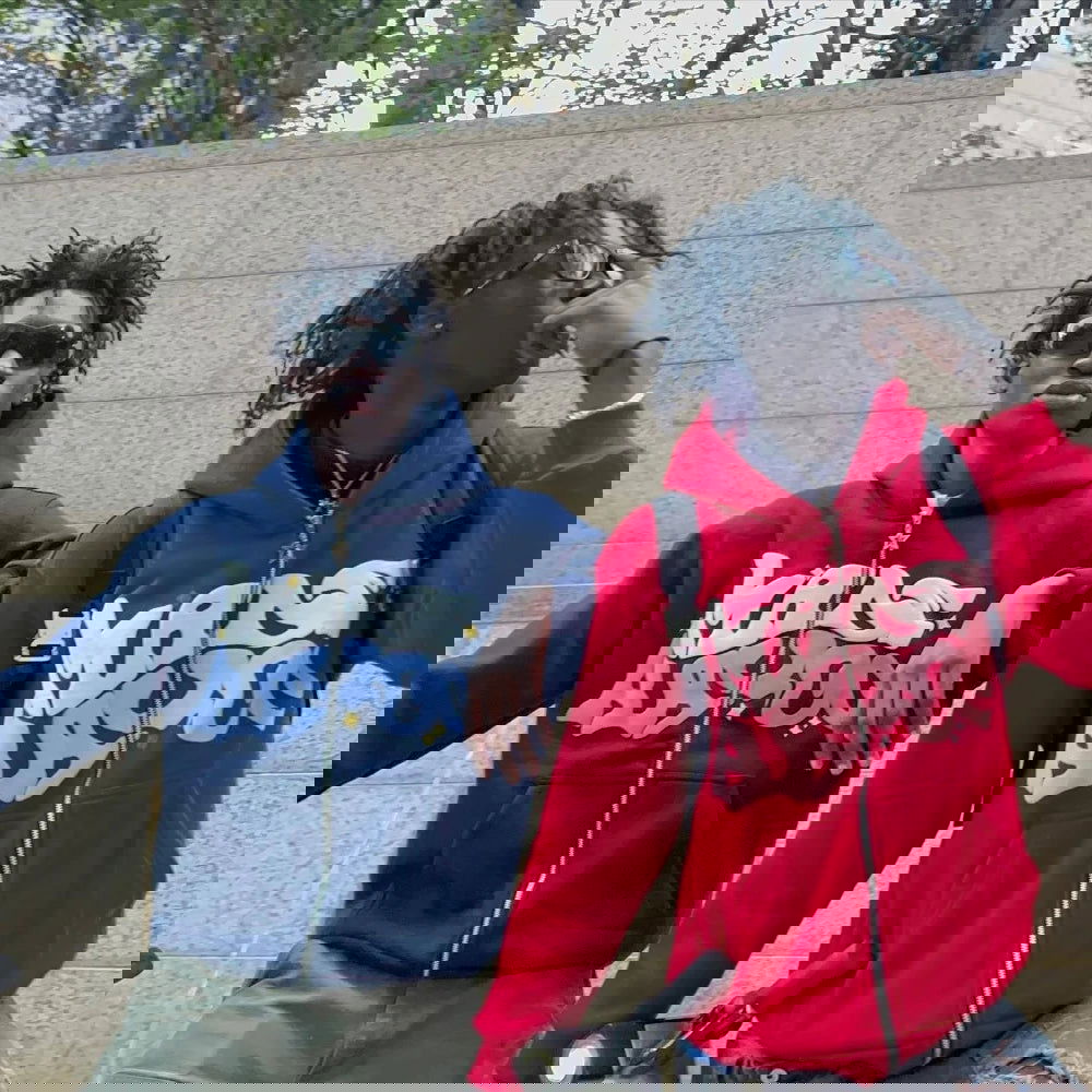 PINK ZIP-UP HOODIE SUGAR GLOW ZIP-UP WITH RAISED LETTERING