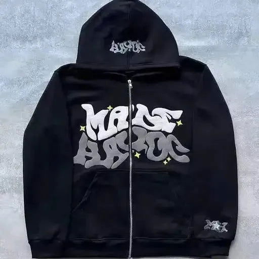 PINK ZIP-UP HOODIE SUGAR GLOW ZIP-UP WITH RAISED LETTERING