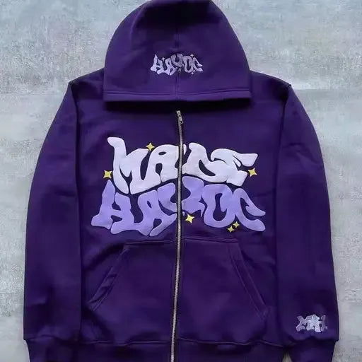 PINK ZIP-UP HOODIE SUGAR GLOW ZIP-UP WITH RAISED LETTERING