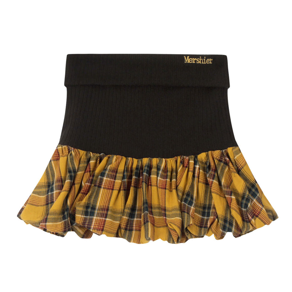 PLAID BALLOON SKIRT CHARMING AESTHETIC PLAID