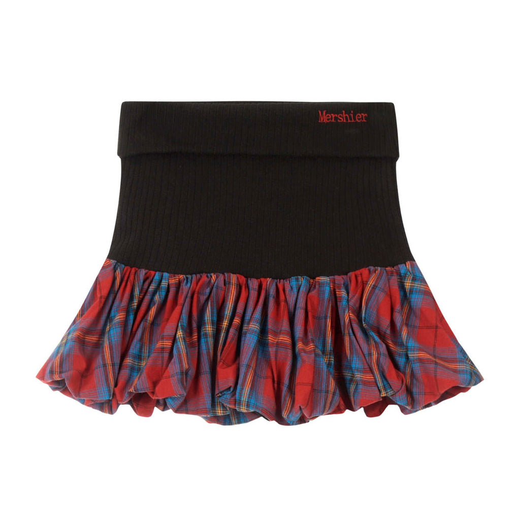 PLAID BALLOON SKIRT CHARMING AESTHETIC PLAID
