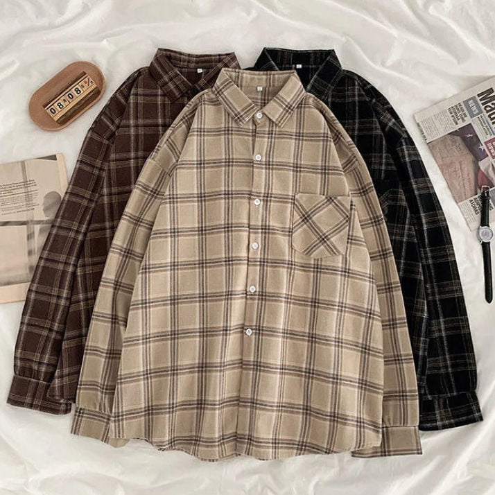 PLAID BUTTON-DOWN SHIRT FOR MEN OR WOMEN