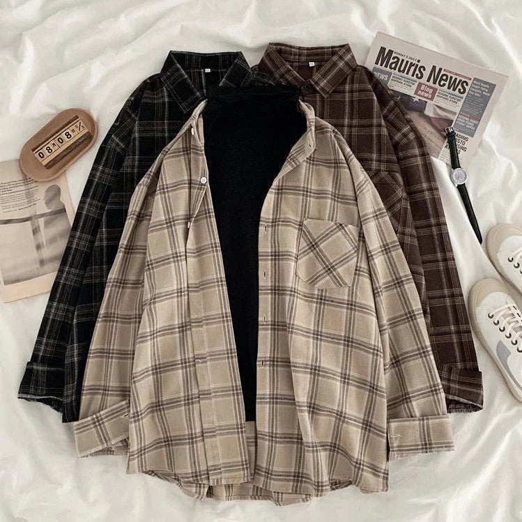 PLAID BUTTON-DOWN SHIRT FOR MEN OR WOMEN