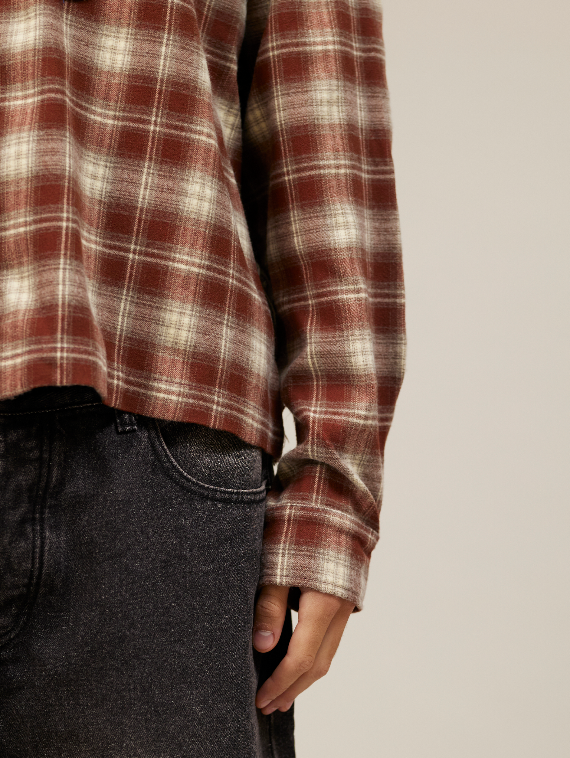 PLAID BUTTON-DOWN SHIRT WITH NY LETTERING AND APPLIQUE EMBROIDERY