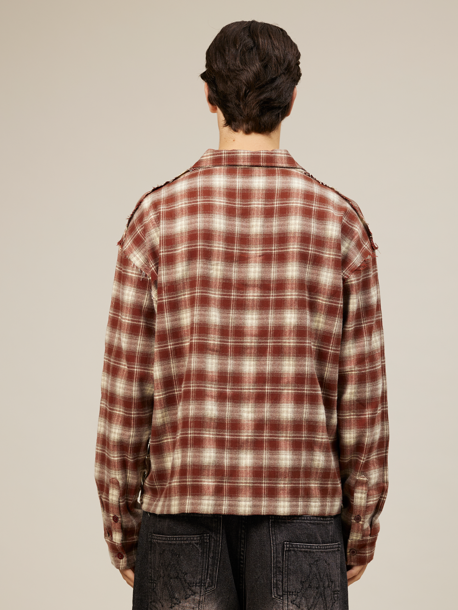 PLAID BUTTON-DOWN SHIRT WITH NY LETTERING AND APPLIQUE EMBROIDERY