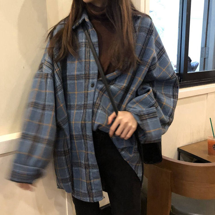 PLAID FLANNEL SHIRT WITH BOOK BAG SET FOR CASUAL WEAR