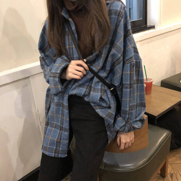 PLAID FLANNEL SHIRT WITH BOOK BAG SET FOR CASUAL WEAR