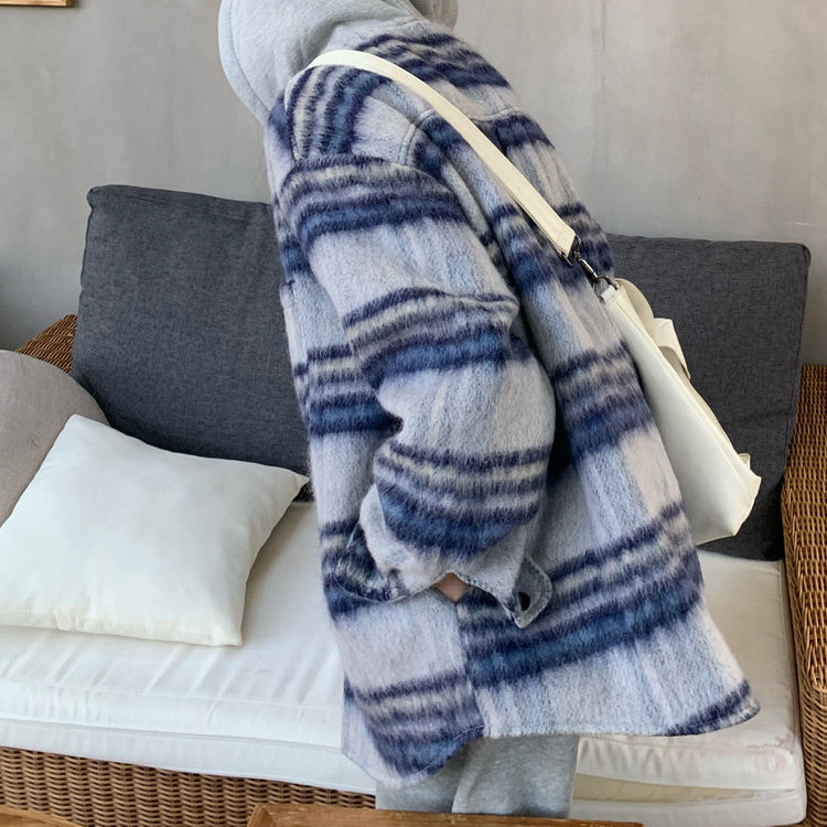 PLAID JACKET WITH HEADPHONES CASUAL WEAR FOR MEN AND WOMEN