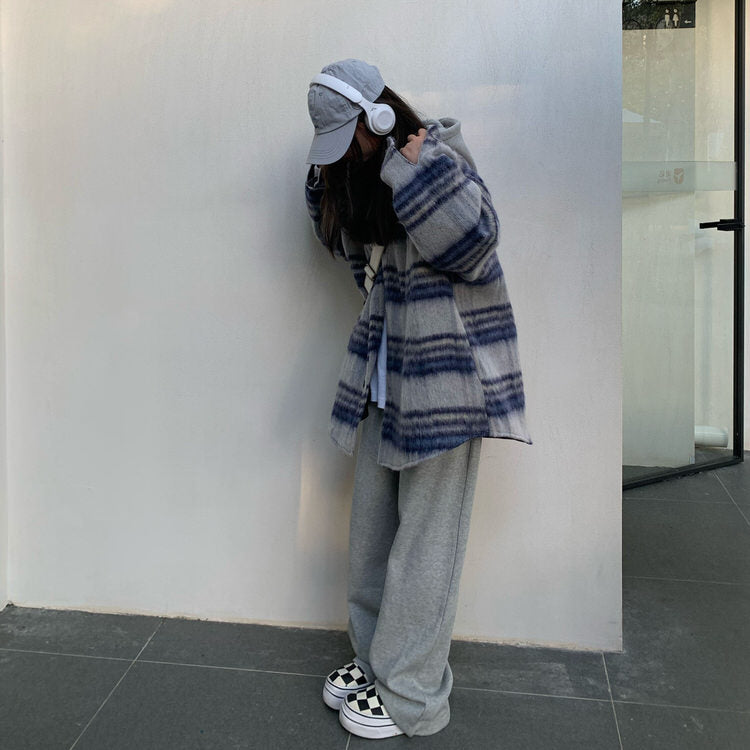 PLAID JACKET WITH HEADPHONES CASUAL WEAR FOR MEN AND WOMEN