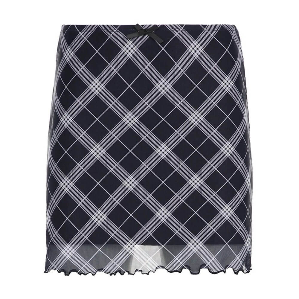 PLAID MINI SKIRT CHECKERED RUCHING MINI