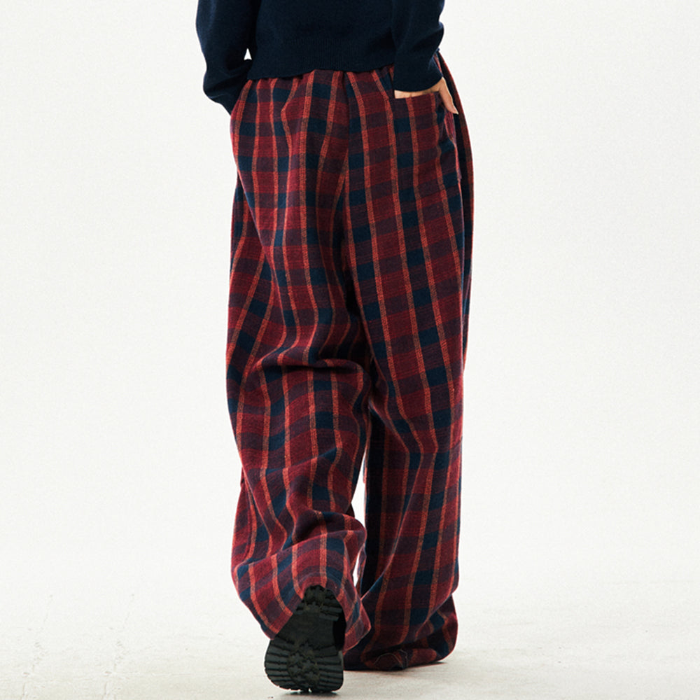 PLAID PANTS RED NAVY ACADEMY PUNK PLAID