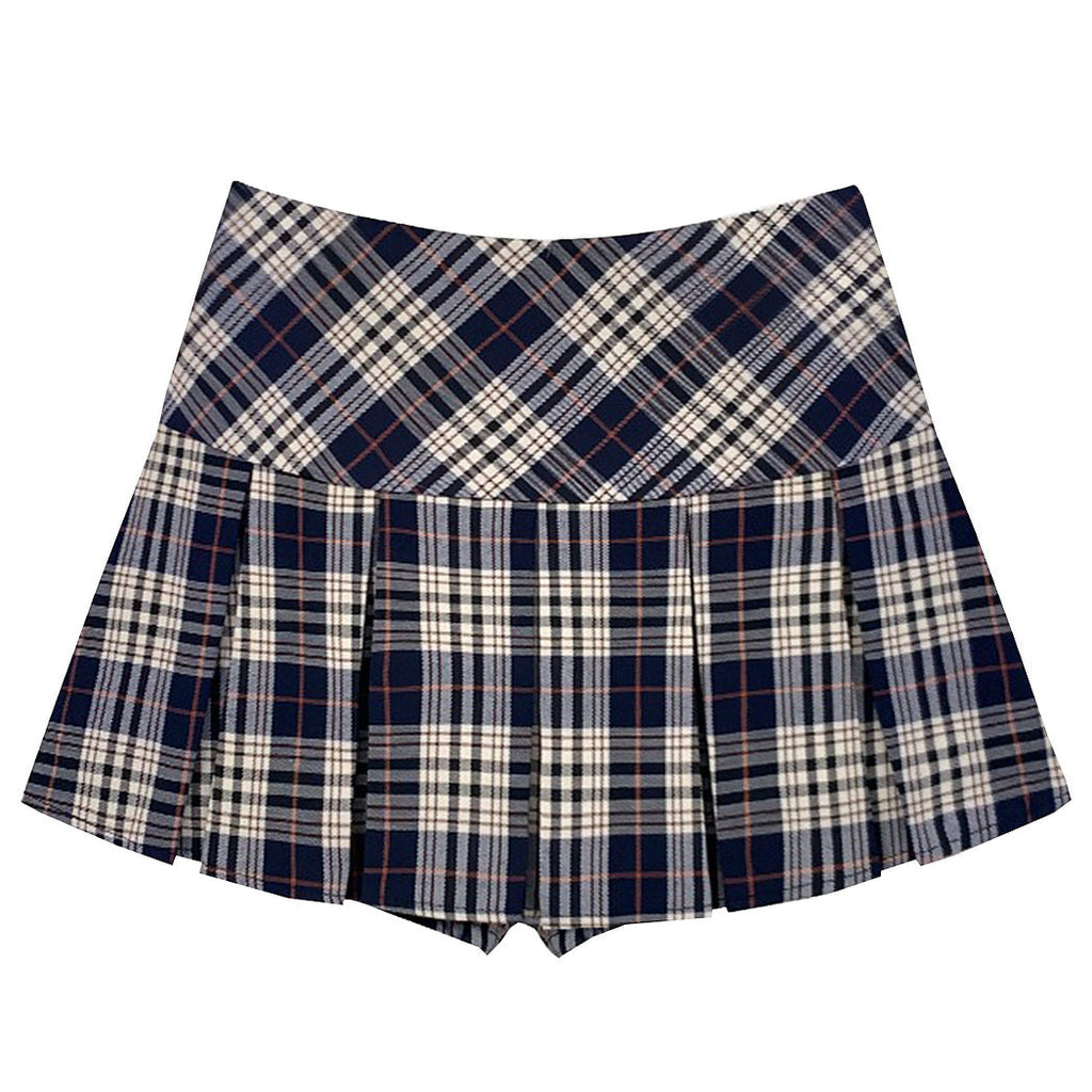 PLAID PLEATED MINI SKIRT PREPPY PLAID PATTERN