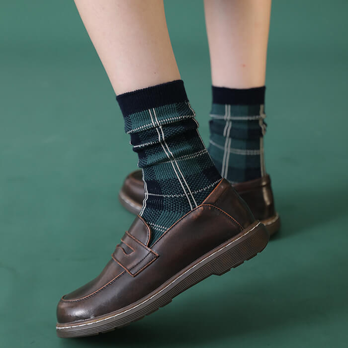 PLAID SOCKS SET FIVE PAIRS FOR MEN AND WOMEN