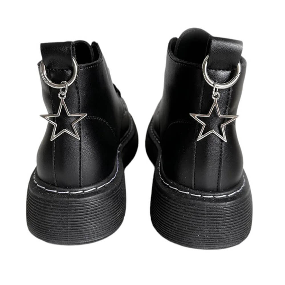 PLATFORM BOOTS WITH STAR CLIPS ZINC ALLOY METAL STAR