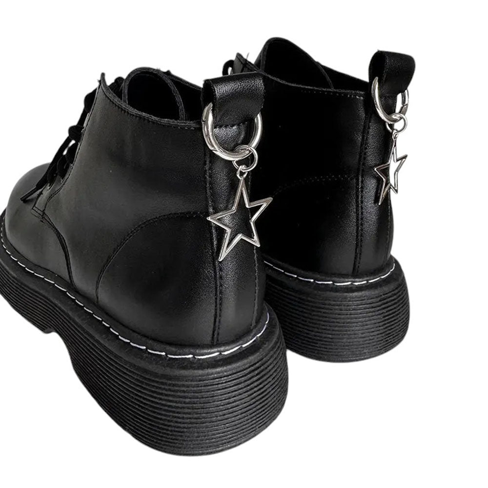 PLATFORM BOOTS WITH STAR CLIPS ZINC ALLOY METAL STAR