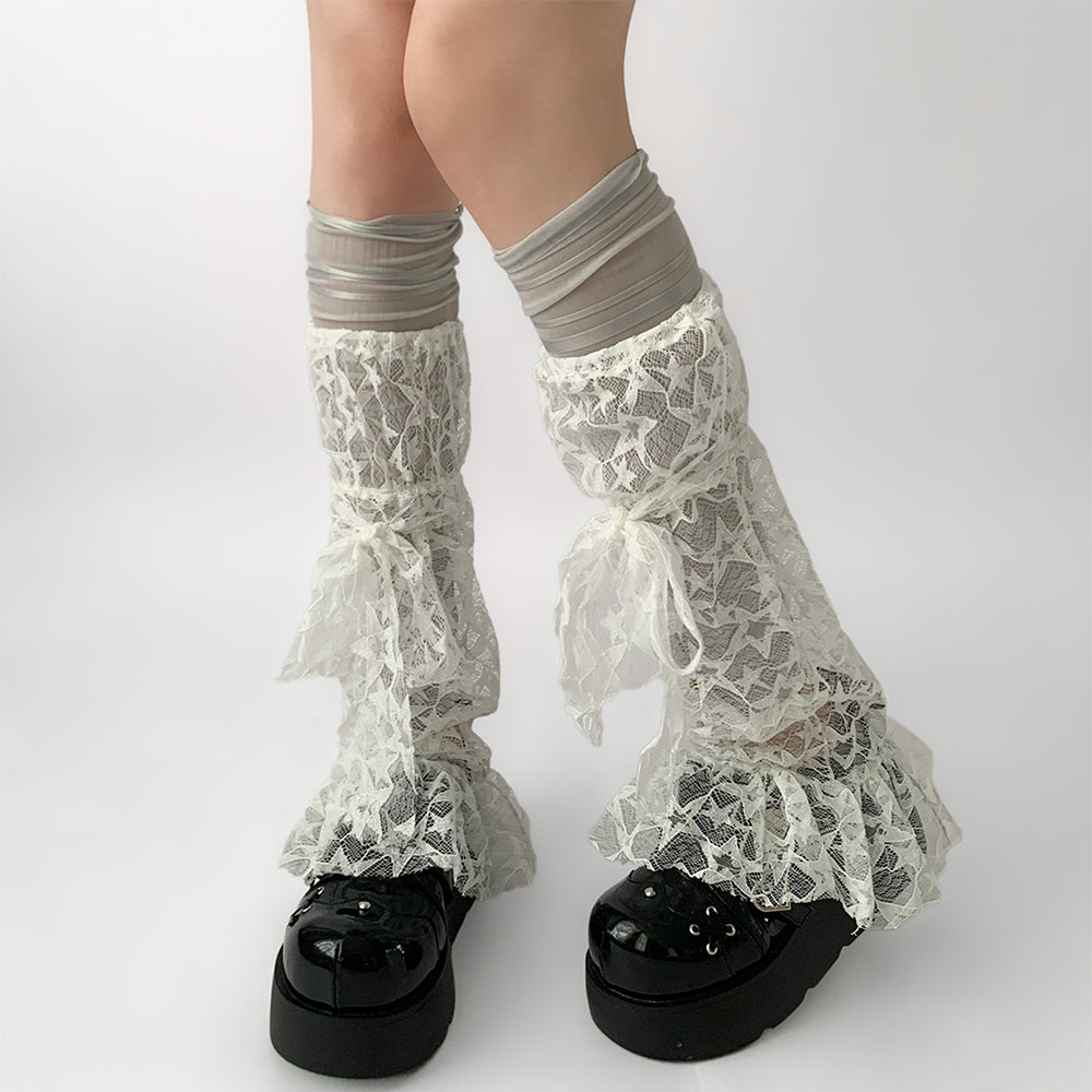 PLATFORM SHOES STAR GIRL LACE LEG WARMERS