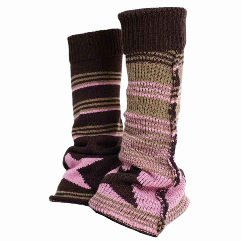 PLATFORM SHOES WITH STAR GIRL STRIPED LEG WARMERS