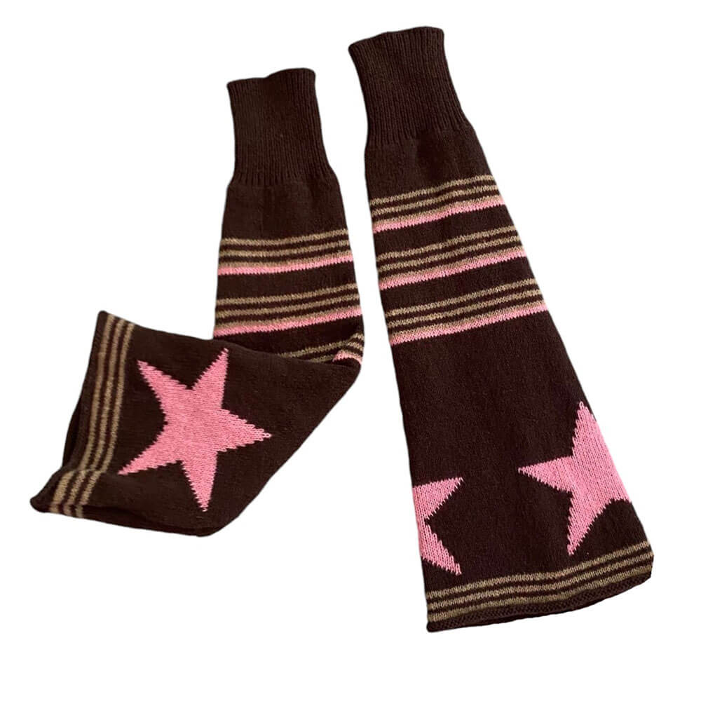 PLATFORM SHOES WITH STAR GIRL STRIPED LEG WARMERS