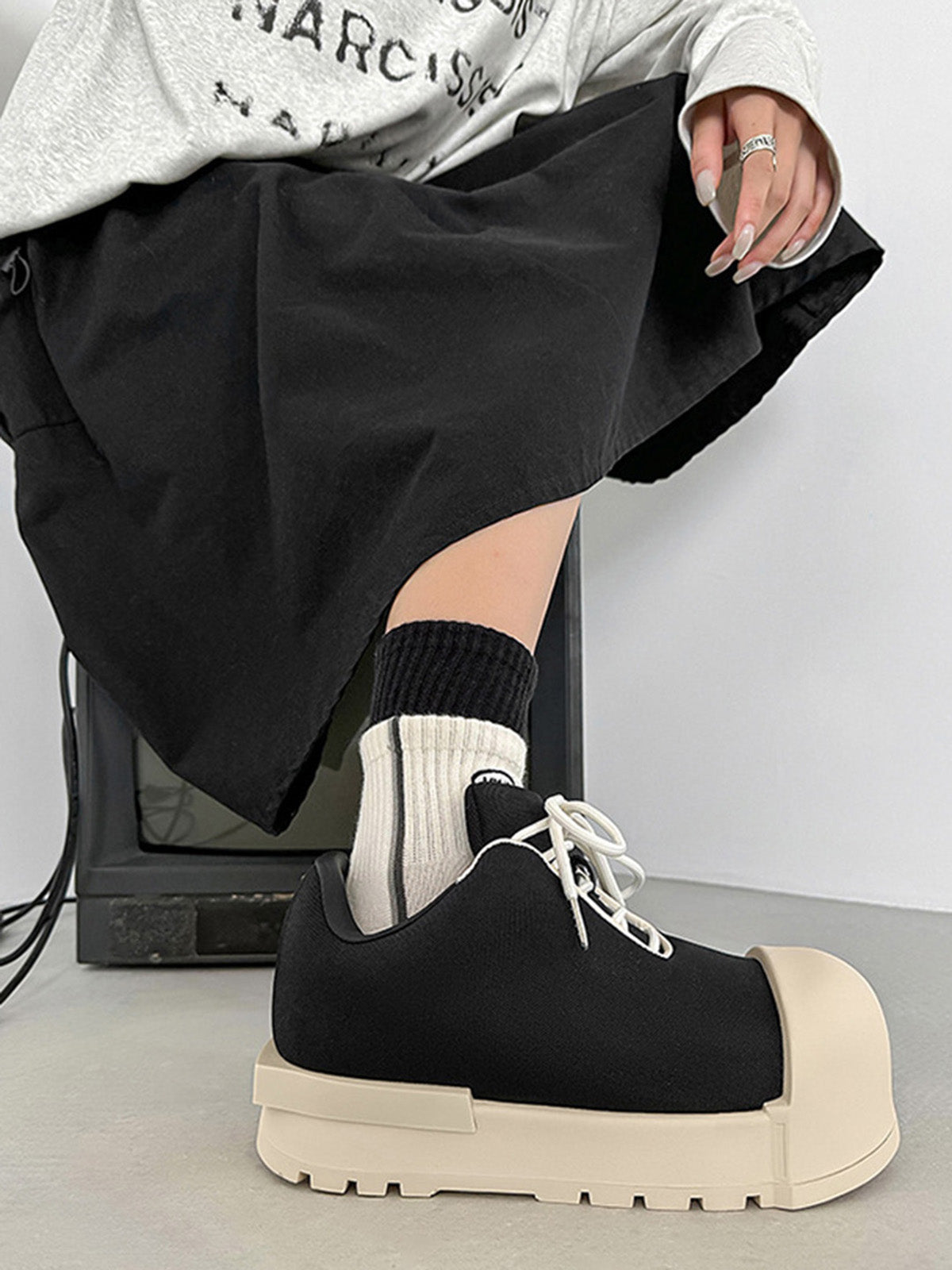 PLATFORM SNEAKERS WITH HEEL INCREASE AND WASHING MODE
