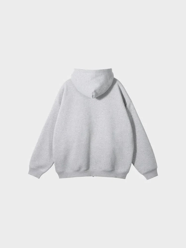 PREMIUM ZIP-UP HOODIE IN GRAY FOR CASUAL OUTFIT ESSENTIALS