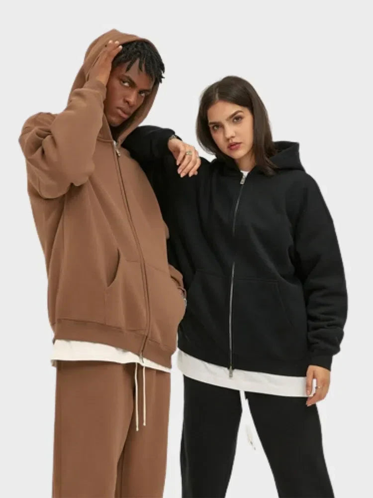 PREMIUM ZIP-UP HOODIE IN GRAY FOR CASUAL OUTFIT ESSENTIALS