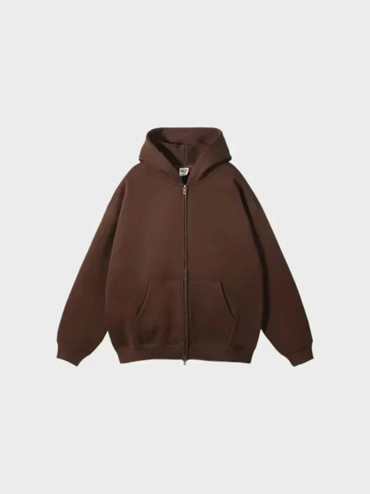 PREMIUM ZIP-UP HOODIE IN GRAY FOR CASUAL OUTFIT ESSENTIALS