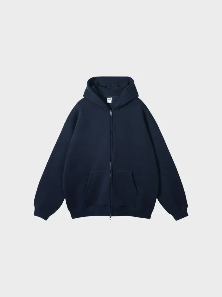 PREMIUM ZIP-UP HOODIE IN GRAY FOR CASUAL OUTFIT ESSENTIALS