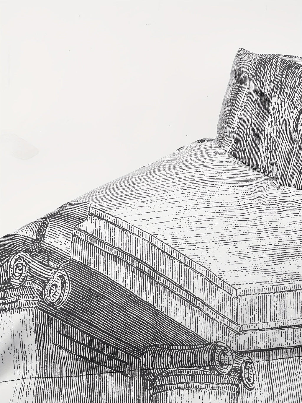 PUFFER JACKET WITH LAST SUPPER PRINT AND CASUAL MANDARIN COLLAR