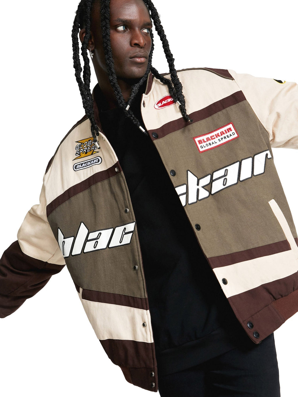 RACING JACKET BROWN BEIGE CASUAL PRINTED DAILY WEAR