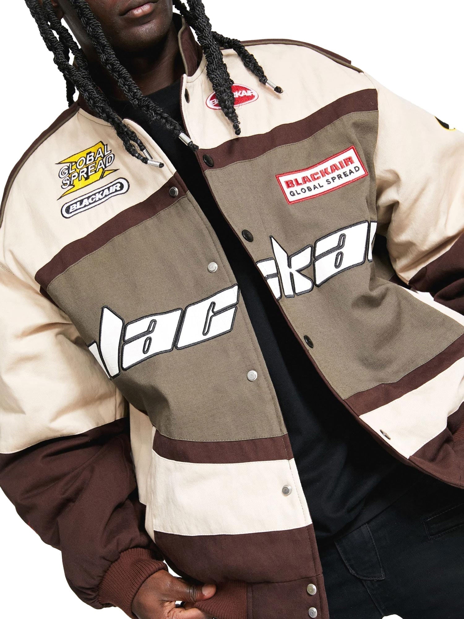 RACING JACKET BROWN BEIGE CASUAL PRINTED DAILY WEAR