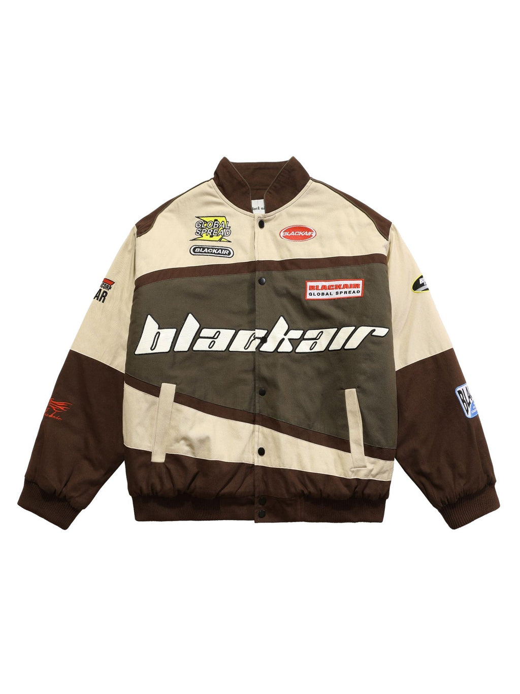 RACING JACKET BROWN BEIGE CASUAL PRINTED DAILY WEAR