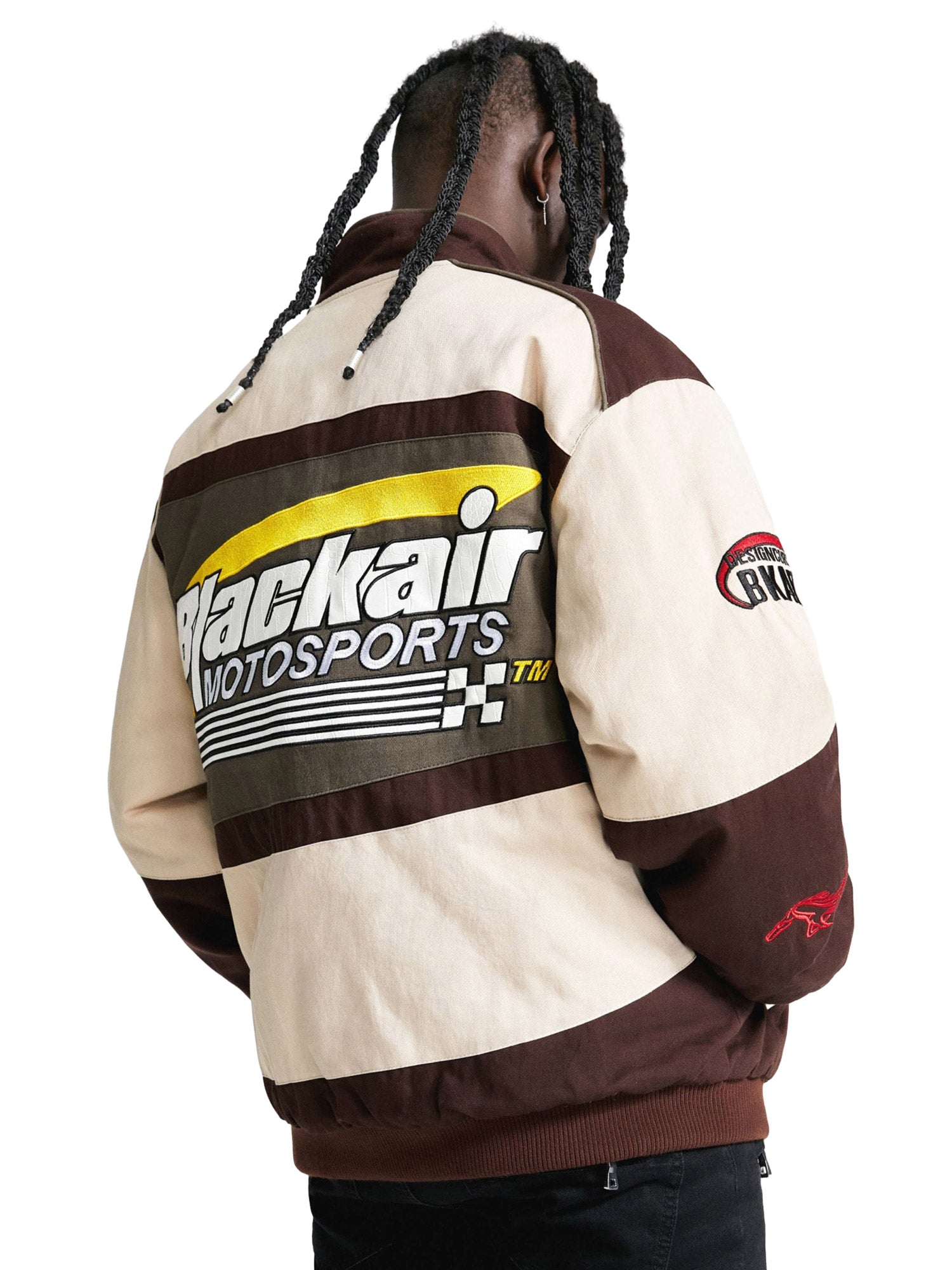 RACING JACKET BROWN BEIGE CASUAL PRINTED DAILY WEAR