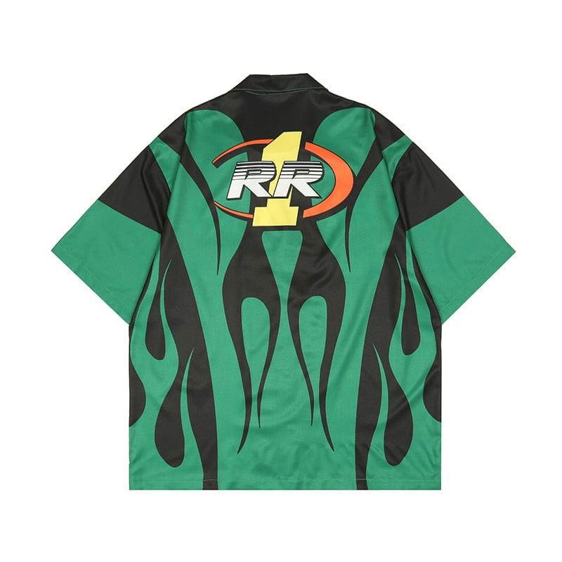 RACING SHIRT GREEN AND BLACK