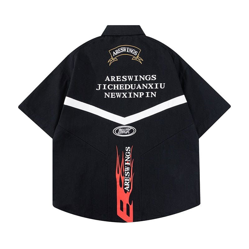 RACING-THEMED SHORT-SLEEVED BUTTON-DOWN SHIRT