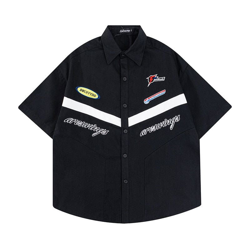 RACING-THEMED SHORT-SLEEVED BUTTON-DOWN SHIRT