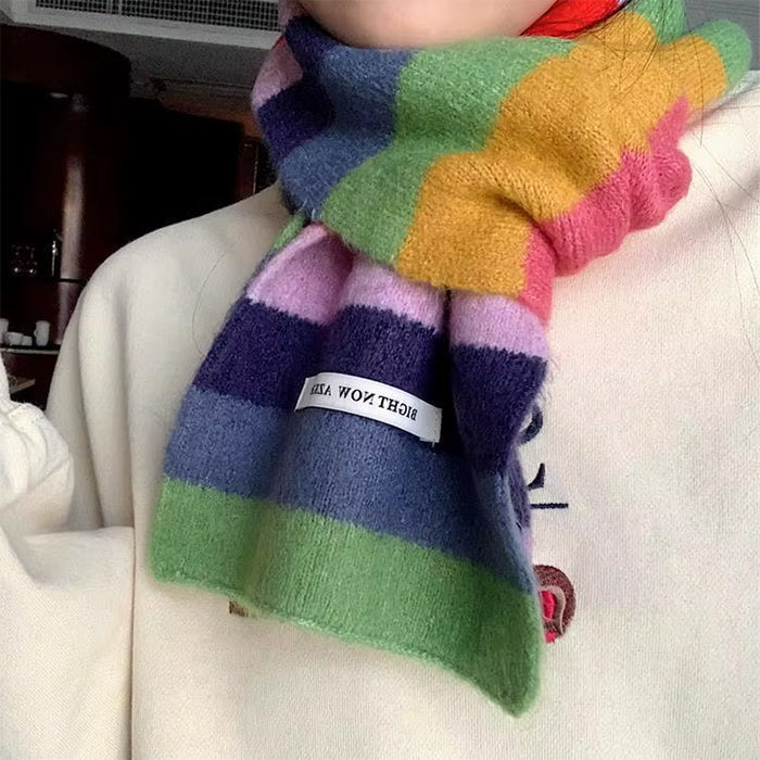 RAINBOW STRIPED SCARF INDIE KID SCARF